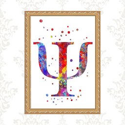 Quadro Moldura Dourada Símbolo Psicologia 24x18cm:com Acetato - 1