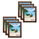 Ver imagem 1 de Kit 6 Molduras Porta Retrato 20x25 3cm Relevo Marrom Santamaria Molduras