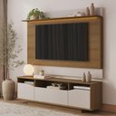 Ver imagem 1 de Painel com Rack 100% em MDF Enseada - Jequitibá/Palha