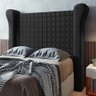 Cabeceira Cama Box Casal Queen Size Pilar 200cm Veludo Preto - Desk Design - 2