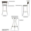 Ver imagem 2 de Jogo de Mesa Bistrô com Tampo de Vidro Redondo 4 Banquetas em Alumínio e Fibra Sintética Argila