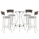 Ver imagem 1 de Jogo de Mesa Bistrô com Tampo de Vidro Redondo 4 Banquetas em Alumínio e Fibra Sintética Argila