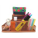 Ver imagem 3 de Kit Lixeira Escritório Redonda 12l e Porta Lápis 4 Div Rose Gold Gv Office Organizador de Mesa, Escr