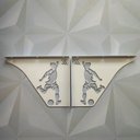 Ver imagem 4 de Par Mão Francesa Moderna 20cm Jogador Futebol Aço Branco Prateleira Zarg