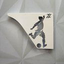 Ver imagem 6 de Par Mão Francesa Moderna 20cm Jogador Futebol Aço Branco Prateleira Zarg