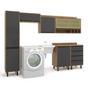 Ver imagem 2 de Lavanderia Modulada 6 Peças 6 Portas 4 Gavetas Confort Cinza/Cinamomo/Grafite