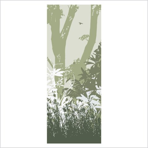 Adesivo de Porta - Paisagem Floresta 1