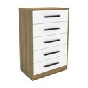 Ver imagem 1 de Cômoda com 5 Gavetas 60,4cm Multimóveis CR45364 Mel/Branco
