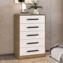 Ver imagem 3 de Cômoda com 5 Gavetas 60,4cm Multimóveis CR45364 Mel/Branco