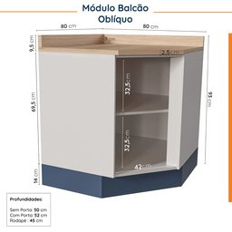 Cozinha Modulada 8 Peças 3 Aéreos 3 Balcões Adega e Toalheiro Arizona CabeCasa MadeiraMadeira - 18