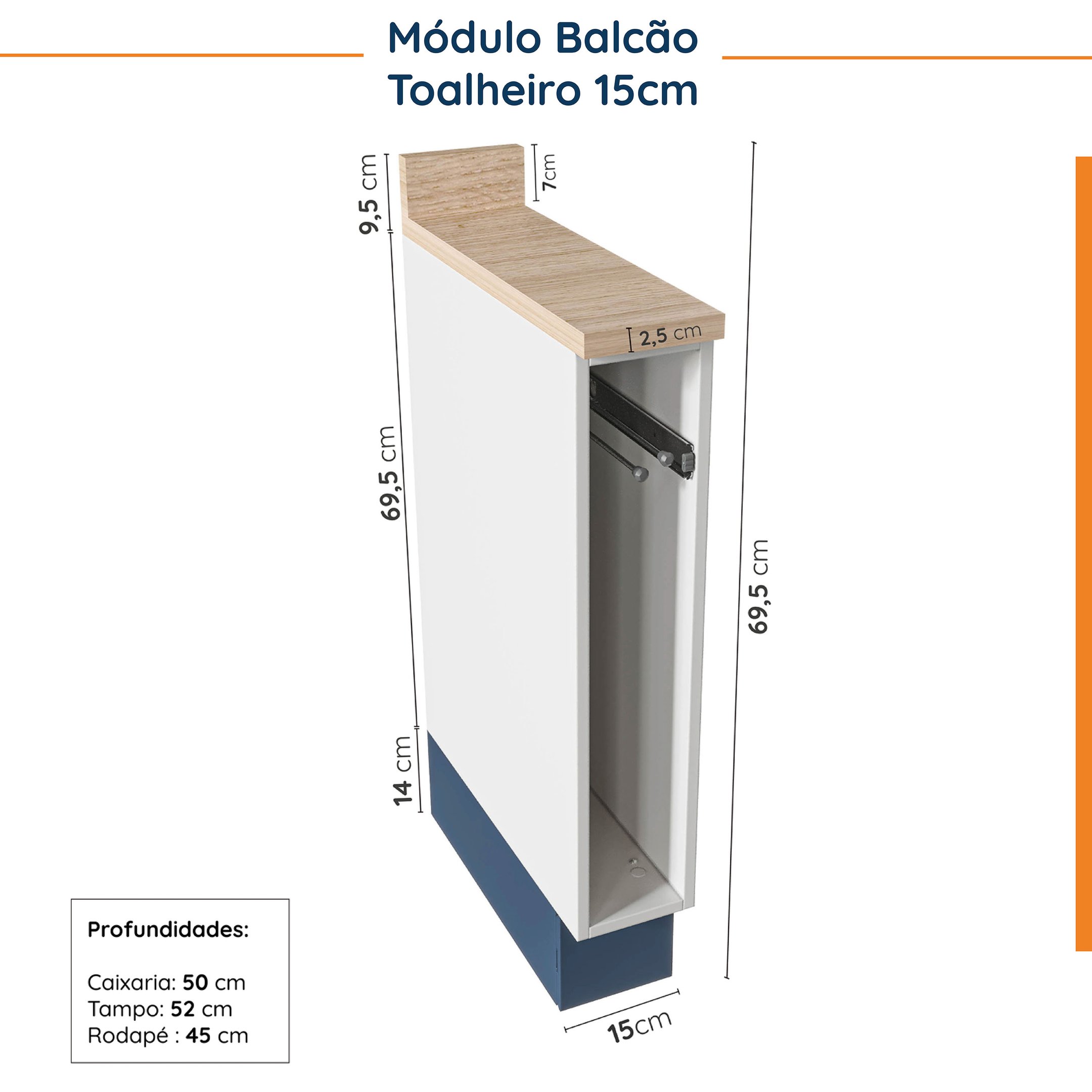 Cozinha Modulada 8 Peças 3 Aéreos 3 Balcões Adega e Toalheiro Arizona CabeCasa MadeiraMadeira - 16