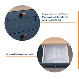 Cozinha Modulada 8 Peças 3 Aéreos 3 Balcões Adega e Toalheiro Arizona CabeCasa MadeiraMadeira - 7