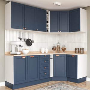 Cozinha Modulada 8 Peças 3 Aéreos 3 Balcões Adega e Toalheiro Arizona CabeCasa MadeiraMadeira