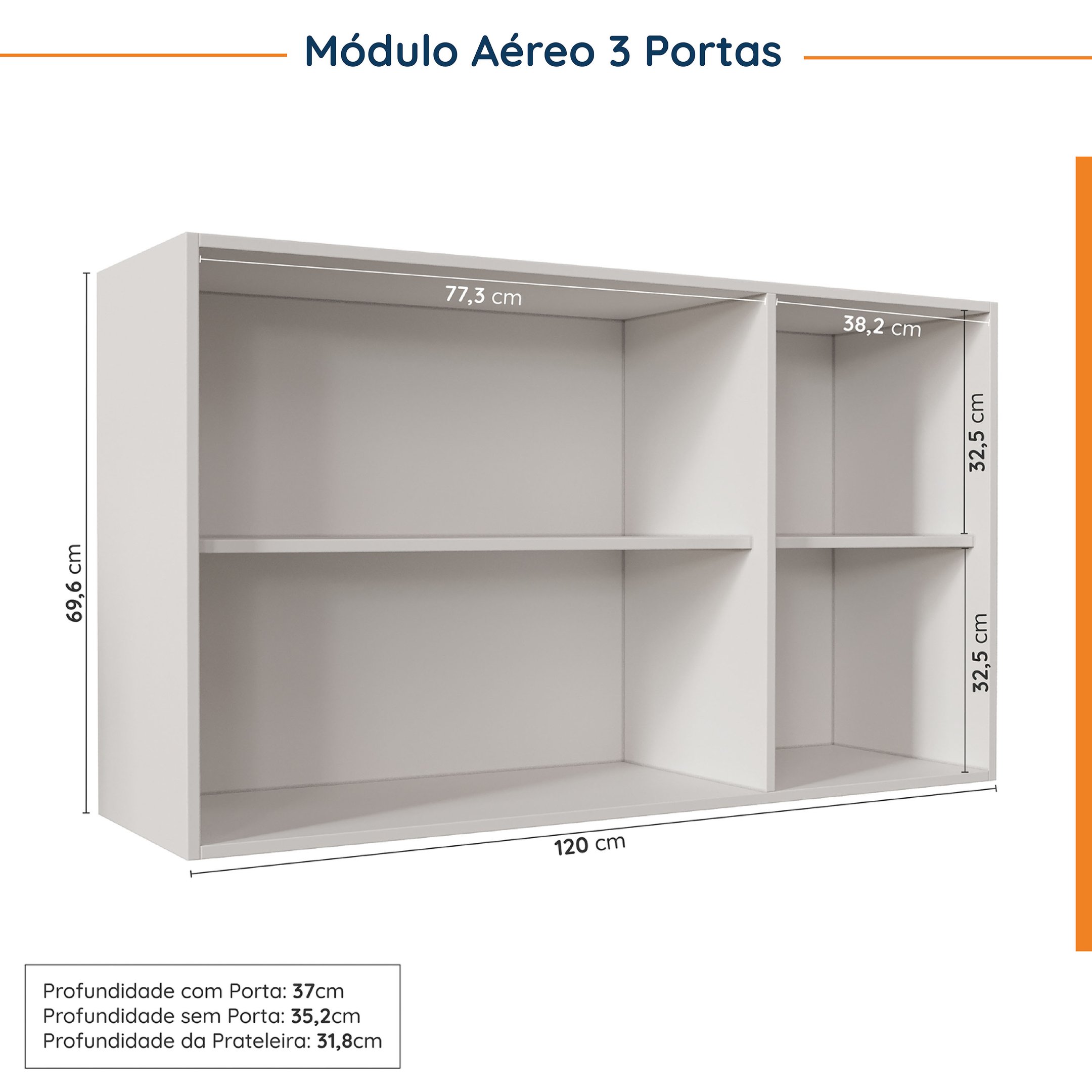 Cozinha Modulada 8 Peças 3 Aéreos 3 Balcões Adega e Toalheiro Arizona CabeCasa MadeiraMadeira - 15