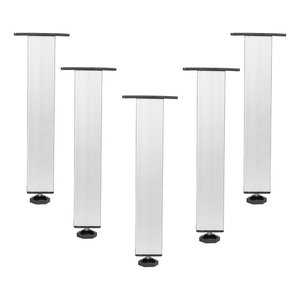 Kit 5 Pé Alumínio 24cm Fosco Cozinha Móveis 40x40 Regulável