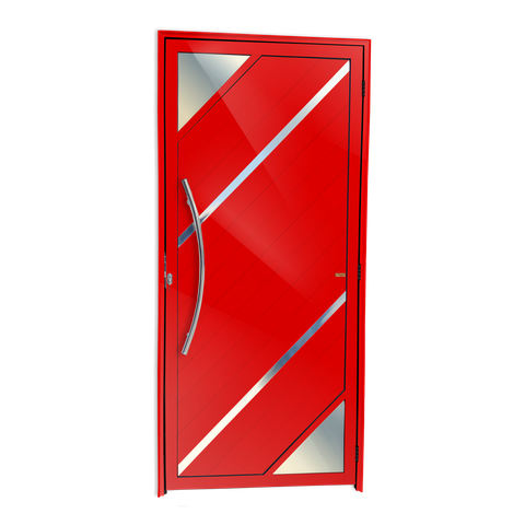 Porta Alumínio Lambril Oasis c/Puxador e.Vermelho 90 Brimak