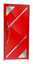 Ver imagem 1 de Porta Alumínio Lambril Oasis c/Puxador e.Vermelho 90 Brimak