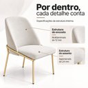 Ver imagem 6 de Kit 2 Cadeiras Tulipa Estofadas e Base em Aço Carbono para Cozinha e Sala de Jantar - Dourado |