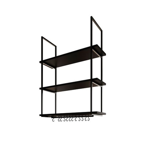 Nicho Industrial Suspenso Denver 80cm - Preto