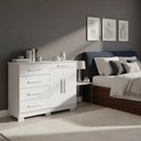 Ver imagem 1 de Cômoda 5 Gavetas com Sapateira 2 Portas Branco