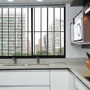 Ver imagem 3 de Janela 2 Folhas de Correr C/ Grade 1.00 X 1.00 Aluminio Preto Linha Modular - Hale