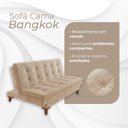 Ver imagem 2 de Sofá-Cama Bangkok Design Moderno 1.90m Retrátil e Reclinável para Sala e Quarto Bege