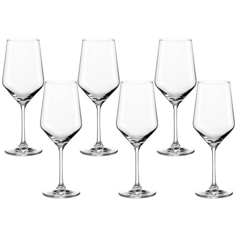 Jogo de Taças de Vinho de Cristal com Titânio Mendoza 540ml 6 Peças - Seu Lar