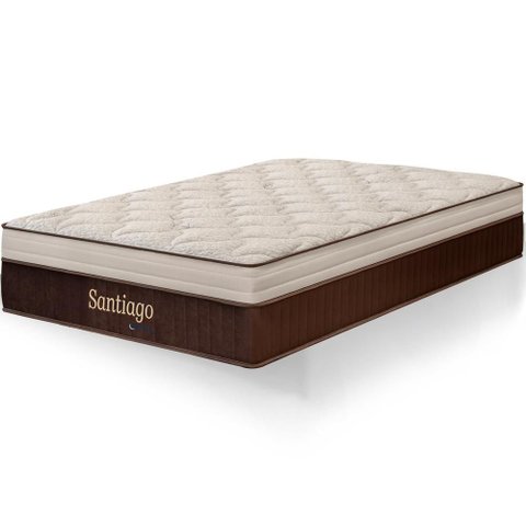 Colchão Solteiro King Santiago Molas Ensacadas Pillow Paparazzi 96x203x38cm - Macio