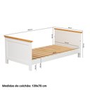 Ver imagem 3 de Cama Infantil de Madeira Maciça Nest Yescasa Branco/Carvalho