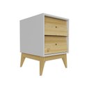 Ver imagem 2 de Mesa de Cabeceira Infantil 2 Gavetas Sing Branco/Pinus Nuv