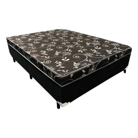 Cama Box Conjugado Casal Ortopédica 138cm Preto