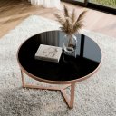 Ver imagem 2 de Mesa de Centro Sala Recepecao Sala Consultorio Redonda Habone Champanhe Vidro Preto