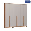 Ver imagem 2 de Guarda-Roupa Vegas 6 Portas e 6 Gavetas 100% MDF Cinza/Cedro/Soft