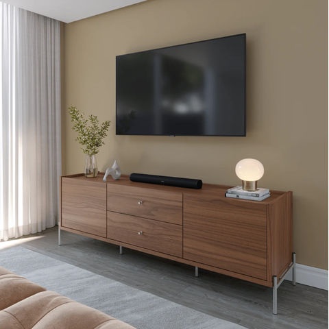 Rack Jasper 185 Cm Tv até 75 Polegada Sala - Canella com Champanhe