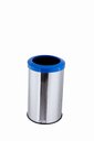Ver imagem 1 de Lixeira Aço Inox Com Aro Plástico Lixo Reciclável Cozinha 20 Litros - Azul