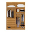 Ver imagem 2 de Guarda Roupa Solteiro Alba 4 Portas de Bater 4 Gavetas MDF Naturalle Off White Framar