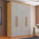 Ver imagem 1 de Guarda Roupa Solteiro Alba 4 Portas de Bater 4 Gavetas MDF Naturalle Off White Framar