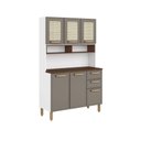 Ver imagem 3 de Cozinha Compacta em Aço 6 Portas 2 Gavetas Essência Natural Marrom 7147 Bertolini