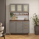 Ver imagem 1 de Cozinha Compacta em Aço 6 Portas 2 Gavetas Essência Natural Marrom 7147 Bertolini