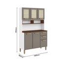 Ver imagem 4 de Cozinha Compacta em Aço 6 Portas 2 Gavetas Essência Natural Marrom 7147 Bertolini