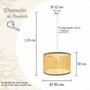 Ver imagem 5 de Pendente Fibra Natural Grande 50 X 30 Palha Indiana Nat86