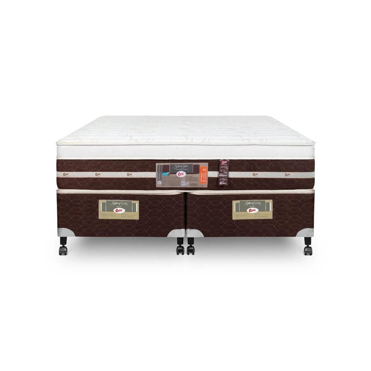 Cama Box Queen Castor Silver Star Air One Face Pocket Hibrido 158x198x59 + Box Castor - 2