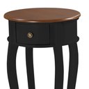 Ver imagem 2 de Mesa Lateral Redonda com 1 Gaveta e Prateleira 1035 Linz Móveis - Preto/imbuia Glazer