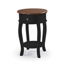 Ver imagem 1 de Mesa Lateral Redonda com 1 Gaveta e Prateleira 1035 Linz Móveis - Preto/imbuia Glazer