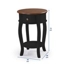 Ver imagem 4 de Mesa Lateral Redonda com 1 Gaveta e Prateleira 1035 Linz Móveis - Preto/imbuia Glazer