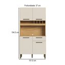 Ver imagem 4 de Cozinha Compacta Pinot 4 Portas 1 Gaveta 100% MDF Amêndoa/Off White - Rio Doce