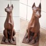 Cachorro Dobermann O Par Escultura Ferro Fundido - 2