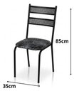 Ver imagem 3 de Cadeira de Cozinha Life Industrial Reforçada Preta 85c Estofado Macio Preto Liso