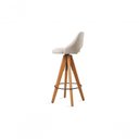 Ver imagem 2 de Banqueta Nicole Giratória de Madeira Cor:linho Bege 103