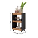 Ver imagem 4 de Carrinho Multiuso Gourmet Buffet com Rodinhas Bar Aparador Organizador com 3 Prateleiras Preto/Freij